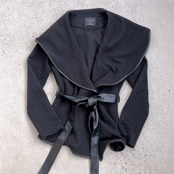 Love Tree Jackets & Blazers - Love Tree black shawl collar belted jacket medium